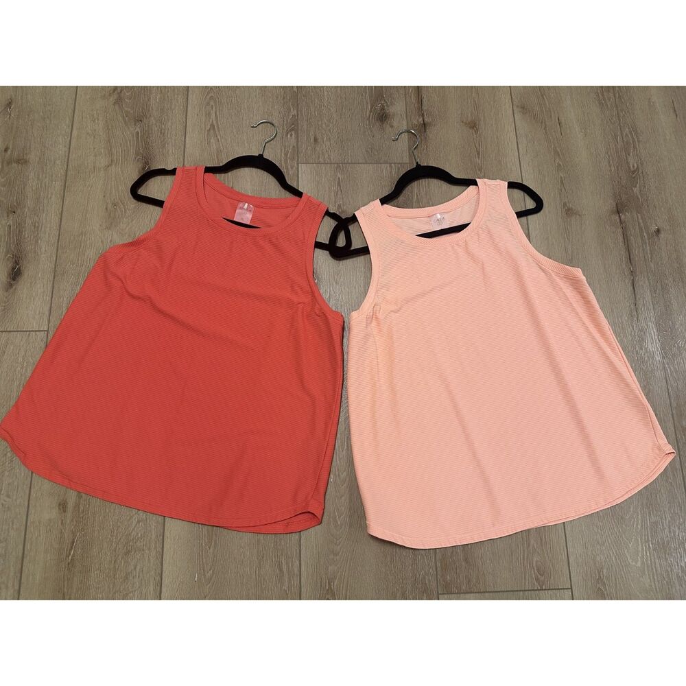Calia Renew Tank Top Lot of 2 Size XL Peach/Coral Women's Activewear EUC!